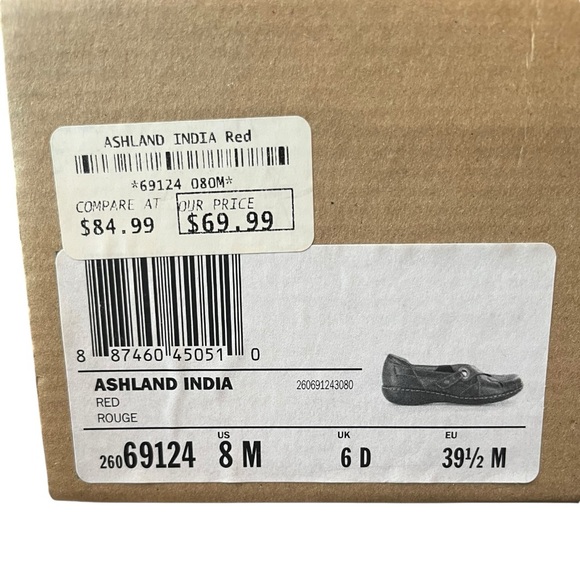 Clarks Women's Red Leather Shoes Sz 8 - Picture 15 of 16